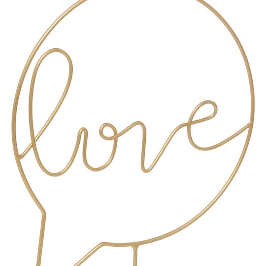 13" Gold Hello, Love & Wish Tabletop Sign Set